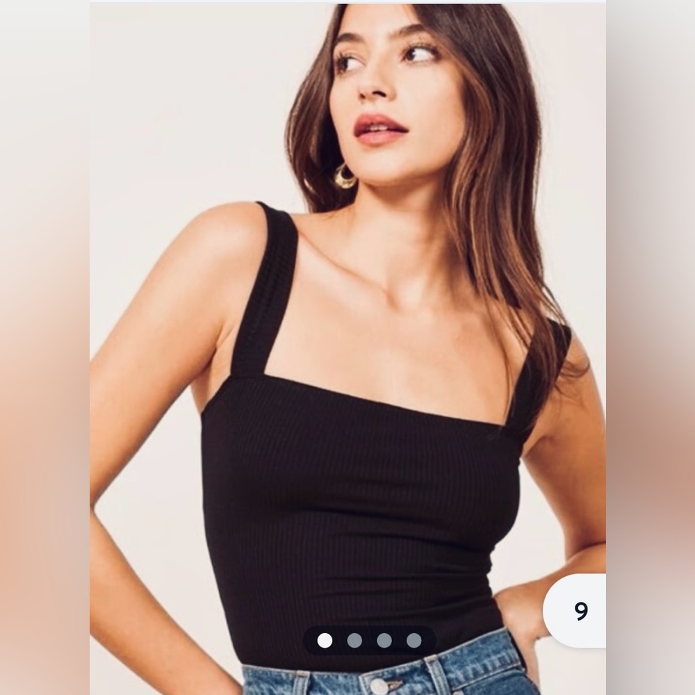 REF Ribbed Square Neck Top